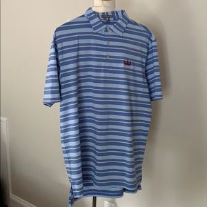 Men’s Blue Stripe Peter Millar Golf Shirt